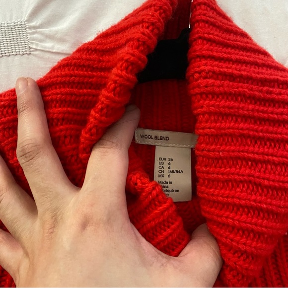 H&M Wool Blend Turtleneck Sweater in Red - Picture 5 of 5